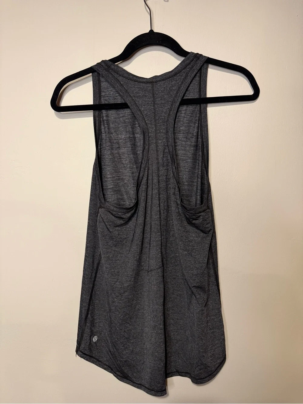 Lululemon Hot Like Agni Singlet Tank Top Racerback Heathered Black Size 8